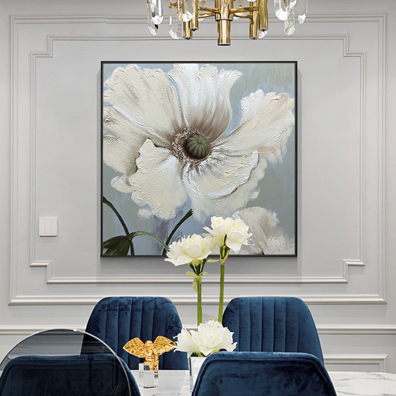 Pure hand-painted Oil After Light Scandinavian Modern Luxury Bedroom Living Room Decorative Painting Murals Restaurant Peony Mur31in,No Frame