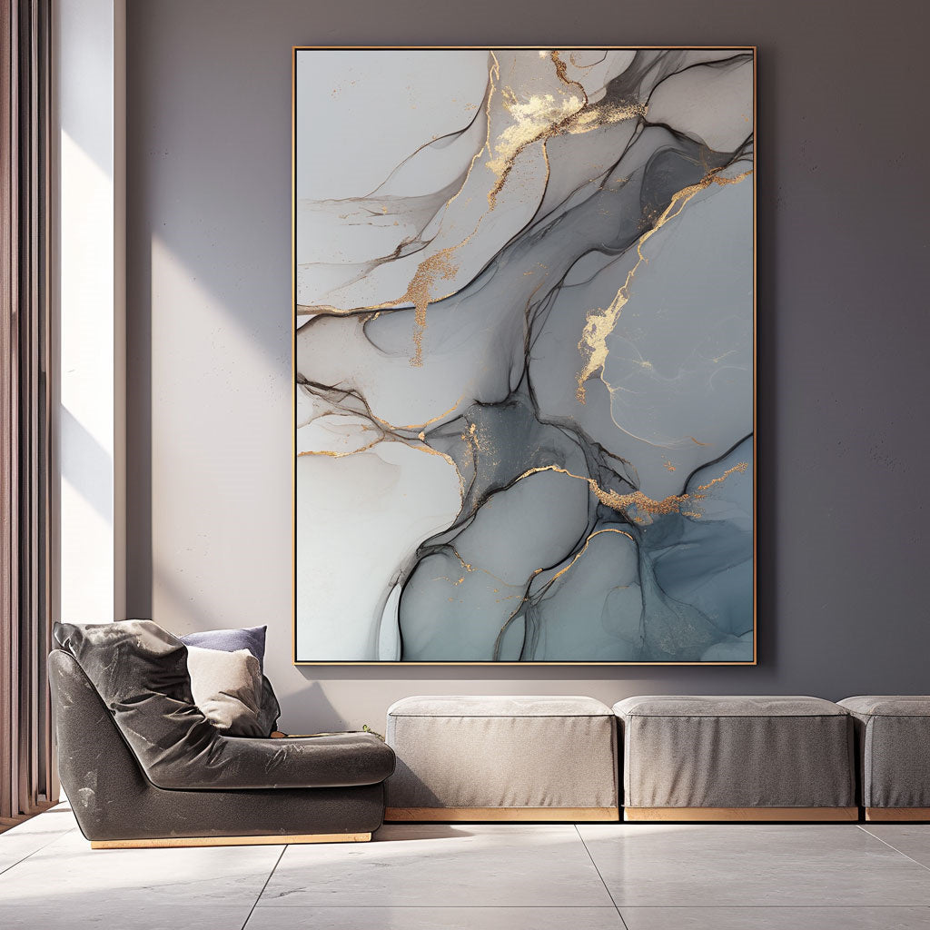 Handpainted Abstract Wall Art Painting Decorative Painting Aisle Corridor Mural Mooring Hanging Painting blue 31inx47in,No Frame