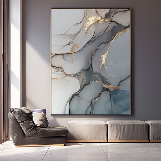 Handpainted Abstract Wall Art Painting Decorative Painting Aisle Corridor Mural Mooring Hanging Painting blue 31inx47in,No Frame