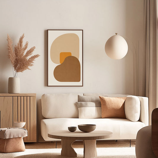 Handpainted Abstract Wall Art Painting Decorative Painting Aisle Corridor Mural Mooring Hanging Painting orange white brown 31inx47in,No Frame