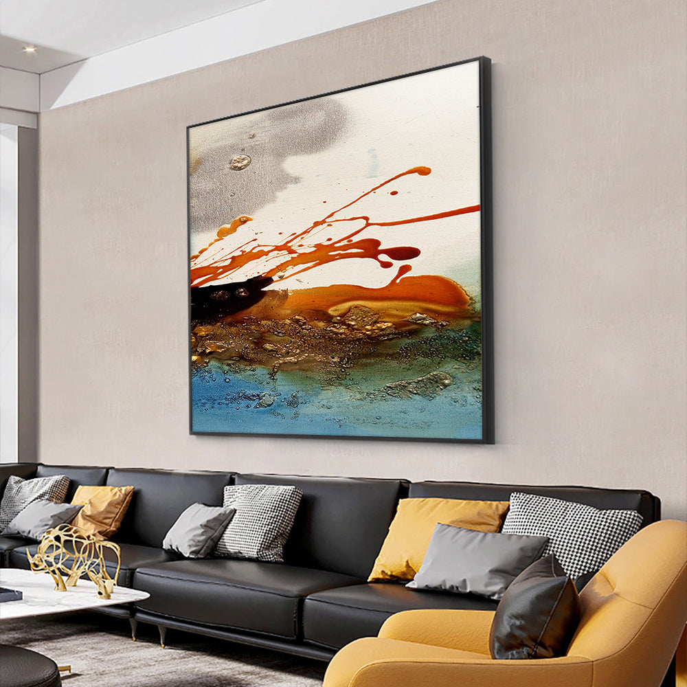 Handpainted Abstract Oil Painting On Canvas Without Frame Modern Decorative Wall Art Canvas Painting,31inx31in,No Frame