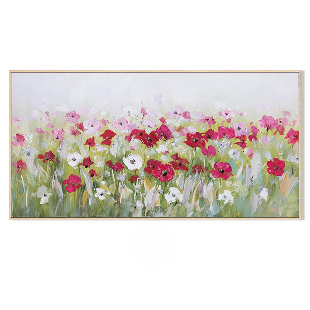 Flowers Oil Painting On Canvas Hand Painted Large Wall Art Painting For Home Decor Floral Acrylic ,27inx54in,No Frame