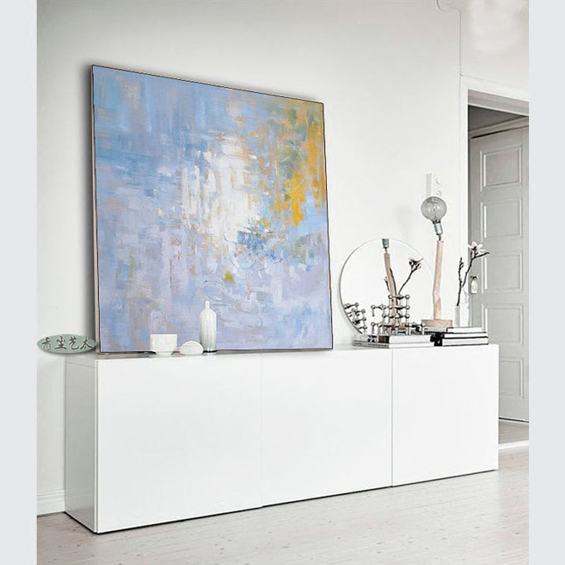 Small Fresh Minimalist Modern Abstract Simple European Bedroom Living Room Entrance Hallway Painted Oil Painting Large Murals Ve,31inx31in,No Frame