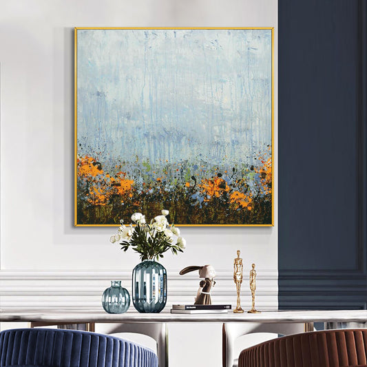 Abstract Beautiful Light Blue Painting On Canvas  Hand Painted Oil Painting Wall Art Poster Art,31inx31in,No Frame