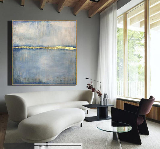 Unique Canvas Paintings Oil Painting Golden Leaf Contemporary Artwork Modern Abstract Painting For Living Room Abstract Artwork31in,No Frame