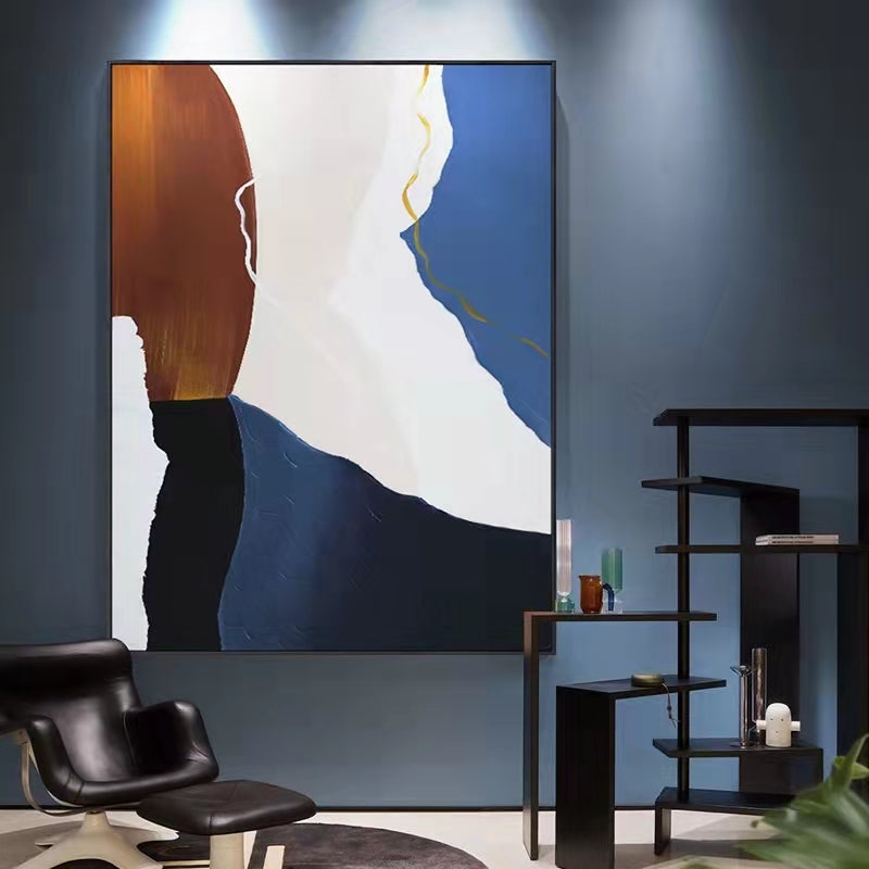 Living Room Floor Painting Nordic Sofa Background Wall Decoration Painting Corridor Aisle Large Vertical Hand painted,31inx47in,No Frame