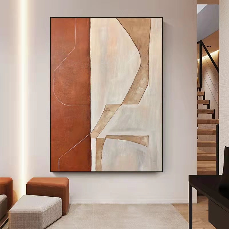 Living Room Floor Painting Nordic Sofa Background Wall Decoration Painting Corridor Aisle Large Vertical Hand painted,31inx47in,No Frame