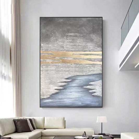 Hand Painted Oil Painting Abstract Living Room Hanging Painting Minimalist Decorative Painting Modern Art Villa Large,31inx47in,No Frame
