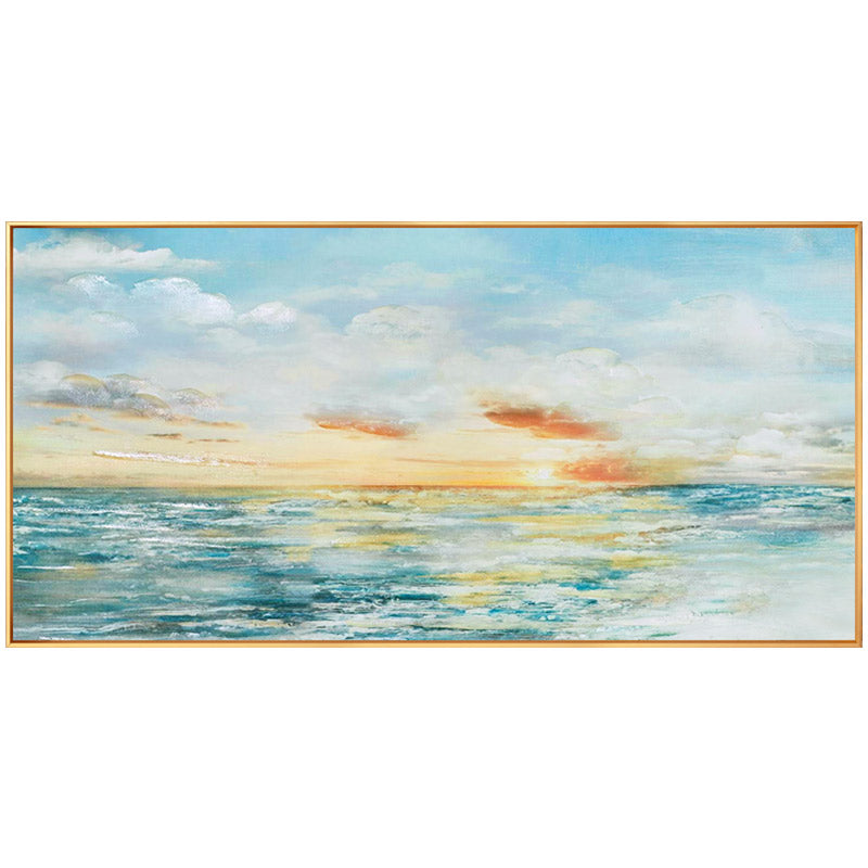 Hand-painted Decorative Painting The Living Room Modern Minimalist Home Entrance Wall Mural Paintings Horizontal Version Villa27inx54in,No Frame