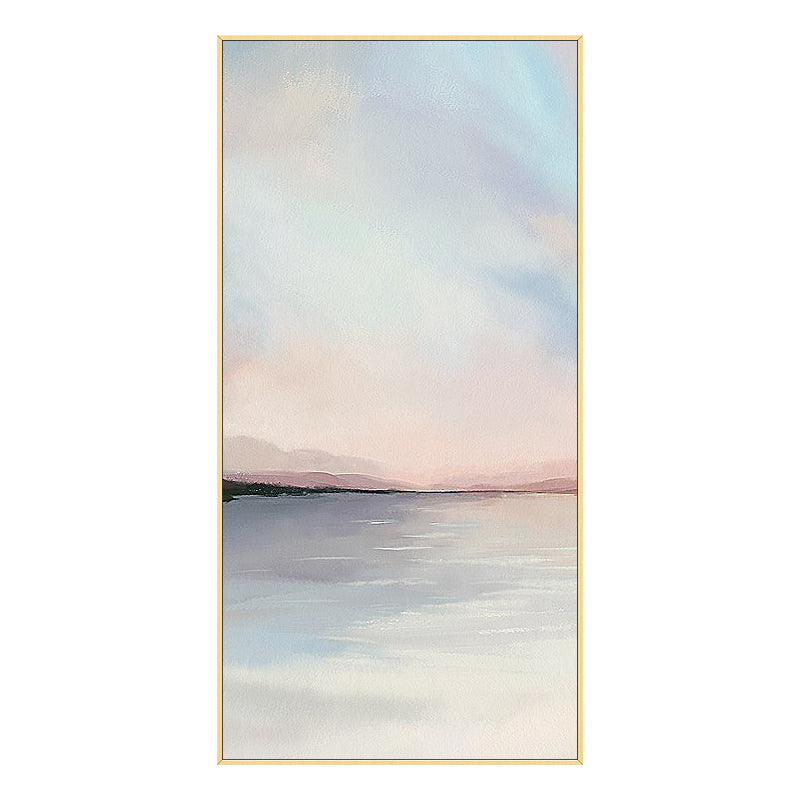 Hand-painted Oil Painting Decorative Painting Vertical Version Entrance Hallway Modern Minimalist Abstract Painting The Horizon27inx54in,No Frame