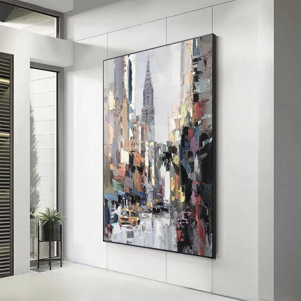 Hand painted Sunset Skyline Oil Painting On Canvas Sunrise Seascape Wall Art Oil Painting for Home Living Room,31inx47in,No Frame