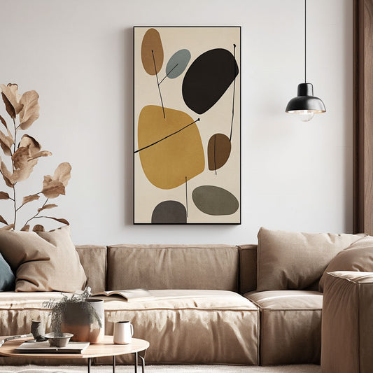 Minimalism Abstract Handmade Oil Painting Modern Home Living Room Decoration Painting,27inx54in,No Frame