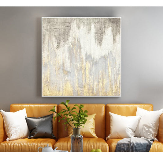 LargeAbstractArtCanvasLargePaintingOnCanvasOriginalArtworkGoldWhiteAbstractArtGoldArt  31in,No Frame