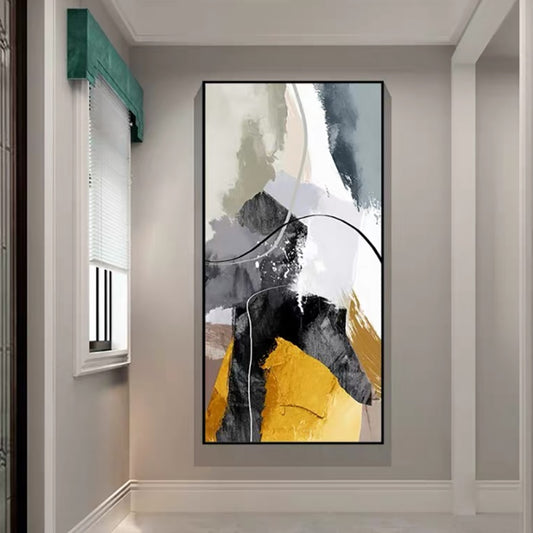 Free Shipping  Hand Painted Oil Painting On Canvas Porch Abstract Modern Style Wall Art,27inx54in,No Frame