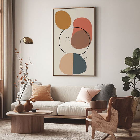 Handpainted Abstract Wall Art Painting Decorative Painting Aisle Corridor Mural Mooring Hanging Painting blue orange 31inx47in,No Frame