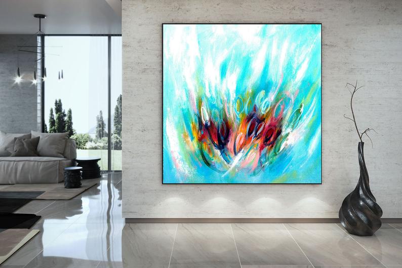 LargeAbstractPaintingWallArtDecorExtraLargeWall-ArtOriginalPaintingsOnCanvasOfficeDecor   31in,No Frame