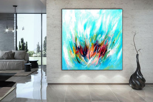 LargeAbstractPaintingWallArtDecorExtraLargeWall-ArtOriginalPaintingsOnCanvasOfficeDecor   31in,No Frame