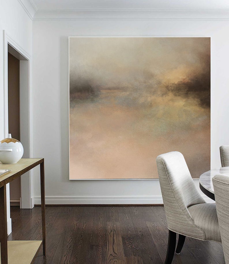 LargeAbstractPaintingSeaPaintingGoldPaintingOceanLandscapePaintingOceanArtPaintingWallArtOffice  31in,No Frame