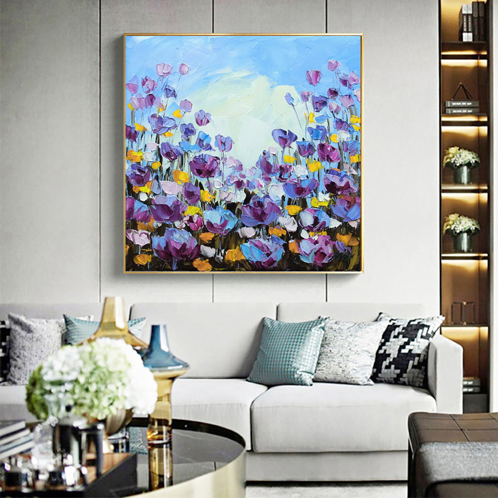 Abstract Flowers Artwork Hand Painted Oil Painting Tulips Modern Oil Painting On Canvas Handmade Living Room