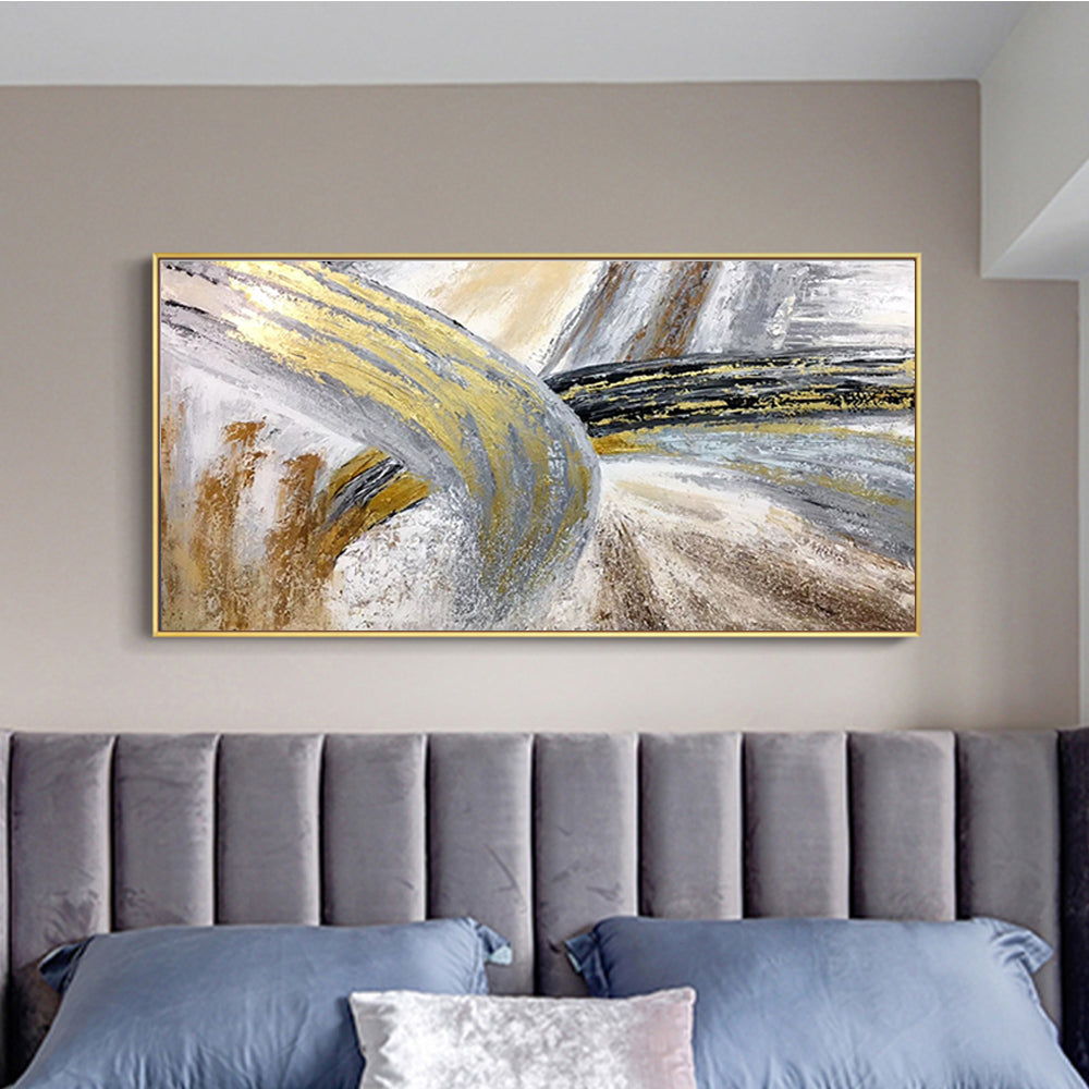 #340 Modern Handpainted Abstract Colourful 3d Oil Painting On Canvas Home Decoration Wall Art Picture For,27inx54in,No Frame