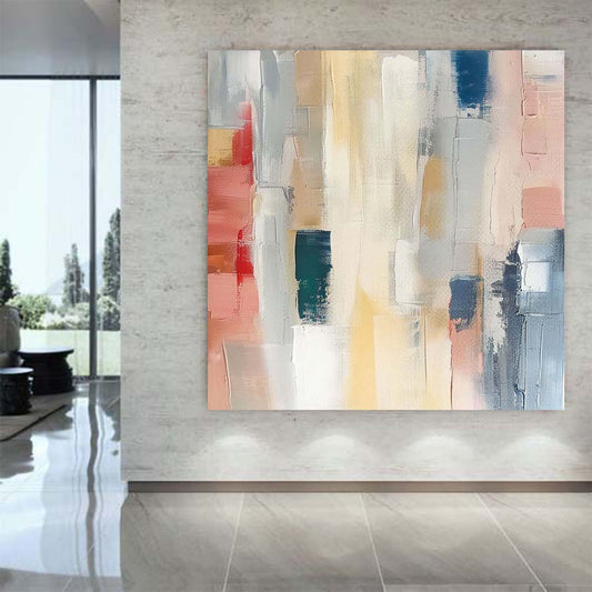 Abstract Handmade Oil Painting Modern Minimalist Home Living Room Decoration Painting,31inx31in,No Frame