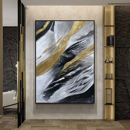 Colorful Abstract Handmade Picture Artwork Pictures Oil Painting Canvas For Modern luxurious Living Room Bedroom Decor,31inx47in,No Frame