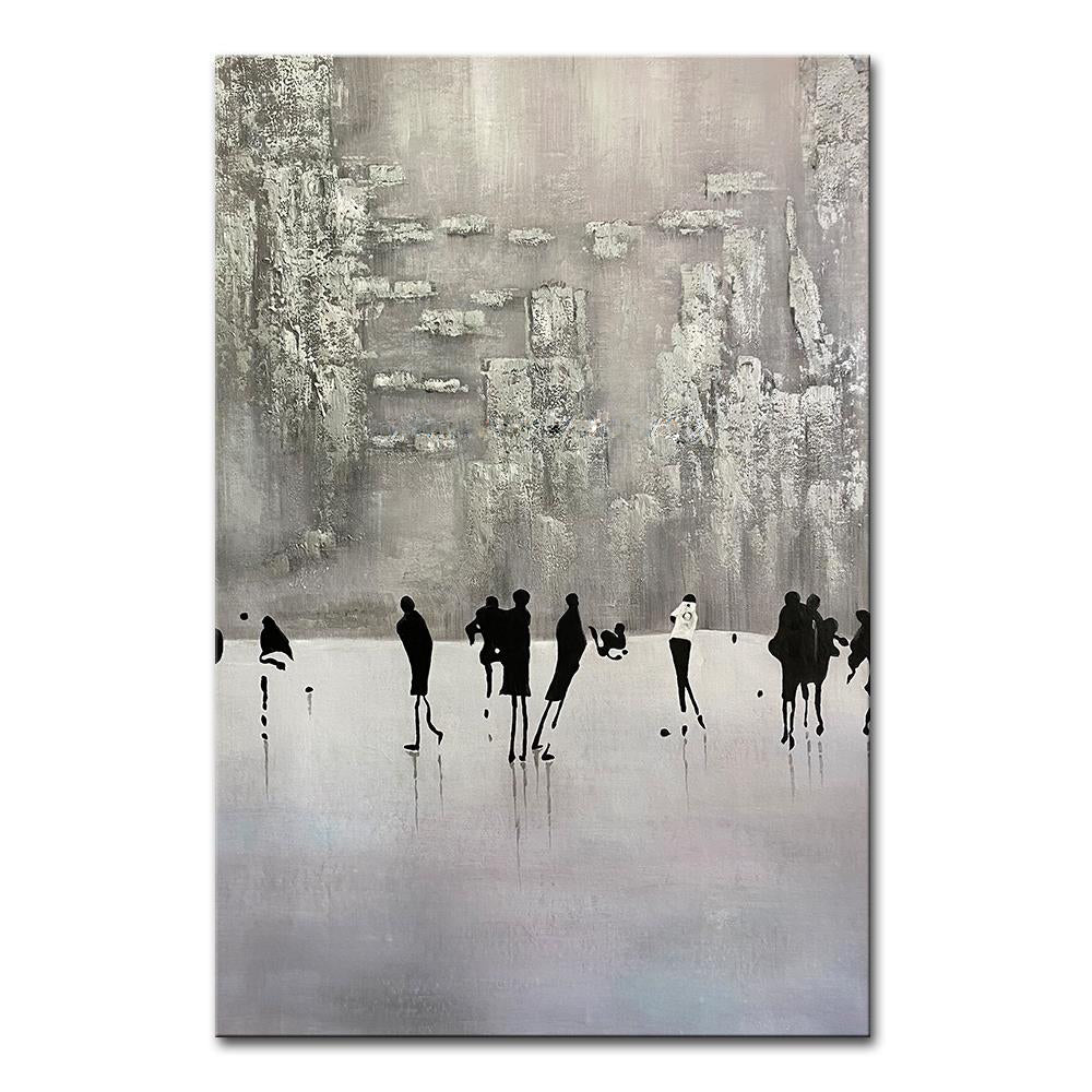 #890Modern Wall Art Hand Painted Figure Painting Abstarct Landscape Picture Handmade Oil Painting For Home Office,31inx47in,No Frame