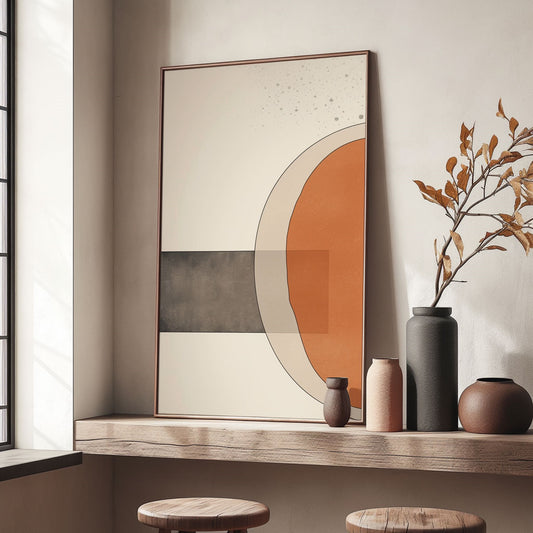 Handpainted Abstract Wall Art Painting Decorative Painting Aisle Corridor Mural Mooring Hanging Paintingwhiteorange1inx47in,No Frame