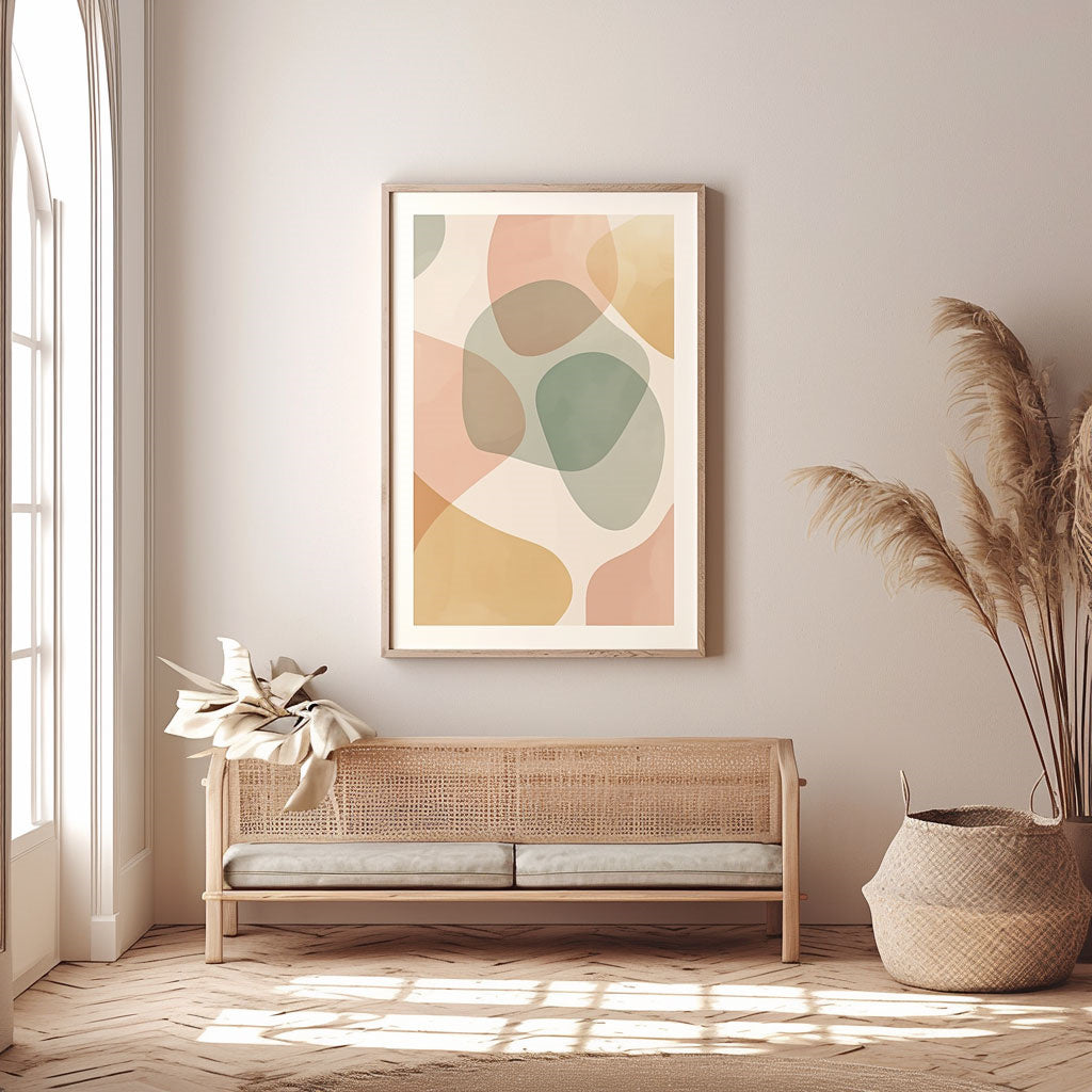 Handpainted Abstract Wall Art Painting Decorative Painting Aisle Corridor Mural Mooring Hanging Painting green pink 31inx47in,No Frame