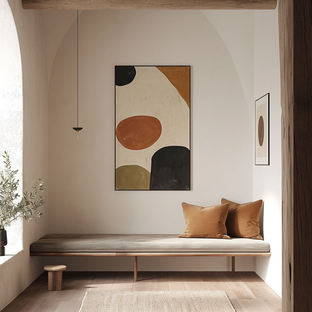 Handpainted Abstract Wall Art Painting Decorative Painting Aisle Corridor Mural Mooring Hanging Paintingwhiteblack1inx47in,No Frame