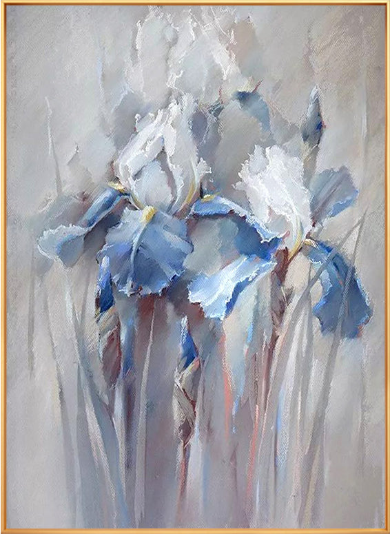 Handmade Palette Knife Classical Flowers Oil Painting Wall Decorative No Frame Textured Canvas Wall Art Home,31inx47in,No Frame