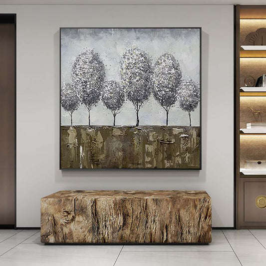 Custom Hand painted Oil Painting Three dimensional Decorative Painting Fantasy Fortune Tree Painting For Home Hotel,31inx31in,No Frame