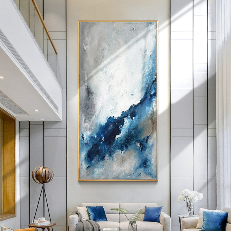 Hand-painted Abstract Oil Painting Decorative Painting Modern Minimalist Model Room Entrance Hallway Mural Paintings Living Room 27inx54in,No Frame