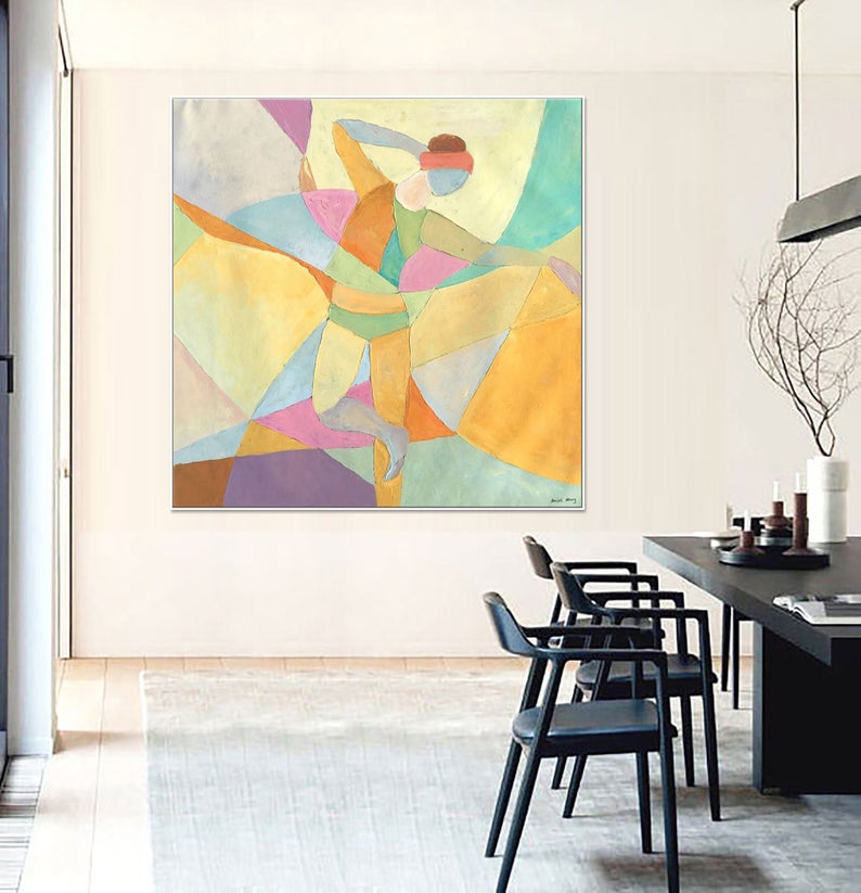 OilPaintingAbstractOriginalAbstractPaintingPaintingAbstractDancerModernPaintingLivingRoomArtLargeOil   31in,No Frame