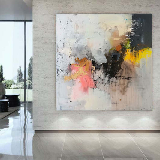 Abstract Handmade Oil Painting Modern Minimalist Home Living Room Decoration Painting,31inx31in,No Frame
