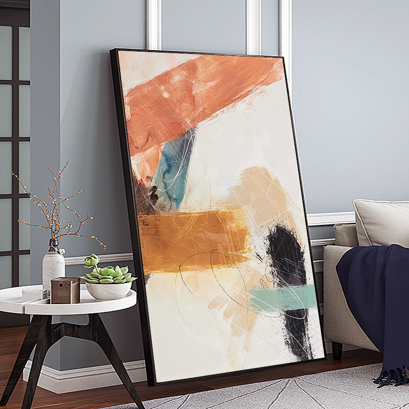 Handmade Abstract Oil Painting   Modern Wall Art On Canvas Textured Restaurant Living Room,31inx47in,No Frame