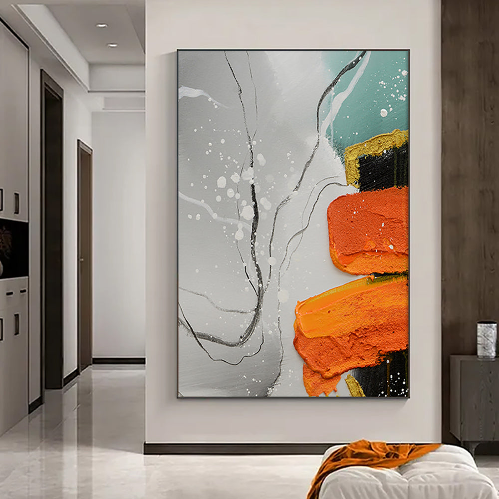 Original Modern 3D Oil Painting Hand Painted Abstract Canvas Art Large Wall Paintings For Living Room,31inx47in,No Frame