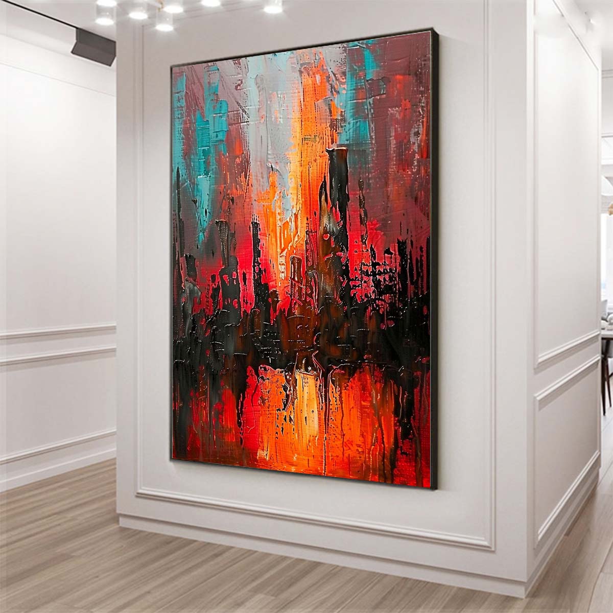 Original creation City Hand painted Oil Painting Canvas Wall Art For Home Living Room Unframed/Rolled #033