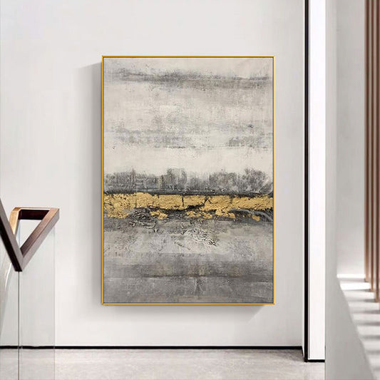 Pure Handmade Oil Painting Simple Abstract Texture River On Canvas Living Room Modern Background Hanging Mural,31inx47in,No Frame