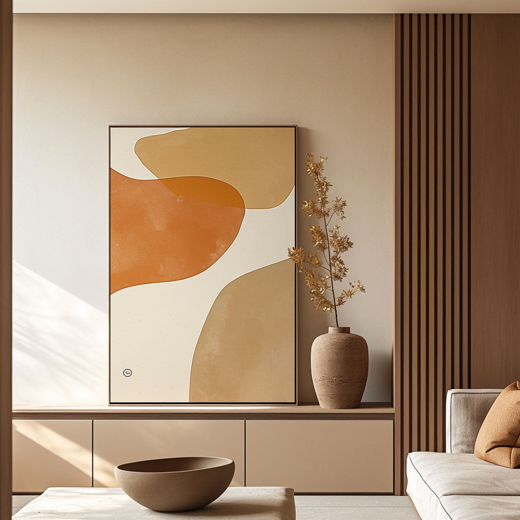 Handpainted Abstract Wall Art Painting Decorative Painting Aisle Corridor Mural Mooring Hanging Painting yellow 31inx47in,No Frame