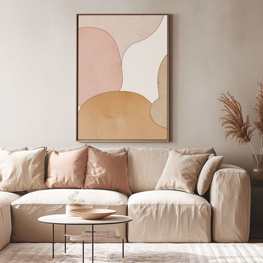 Handpainted Abstract Wall Art Painting Decorative Painting Aisle Corridor Mural Mooring Hanging Paintingwhitepink1inx47in,No Frame