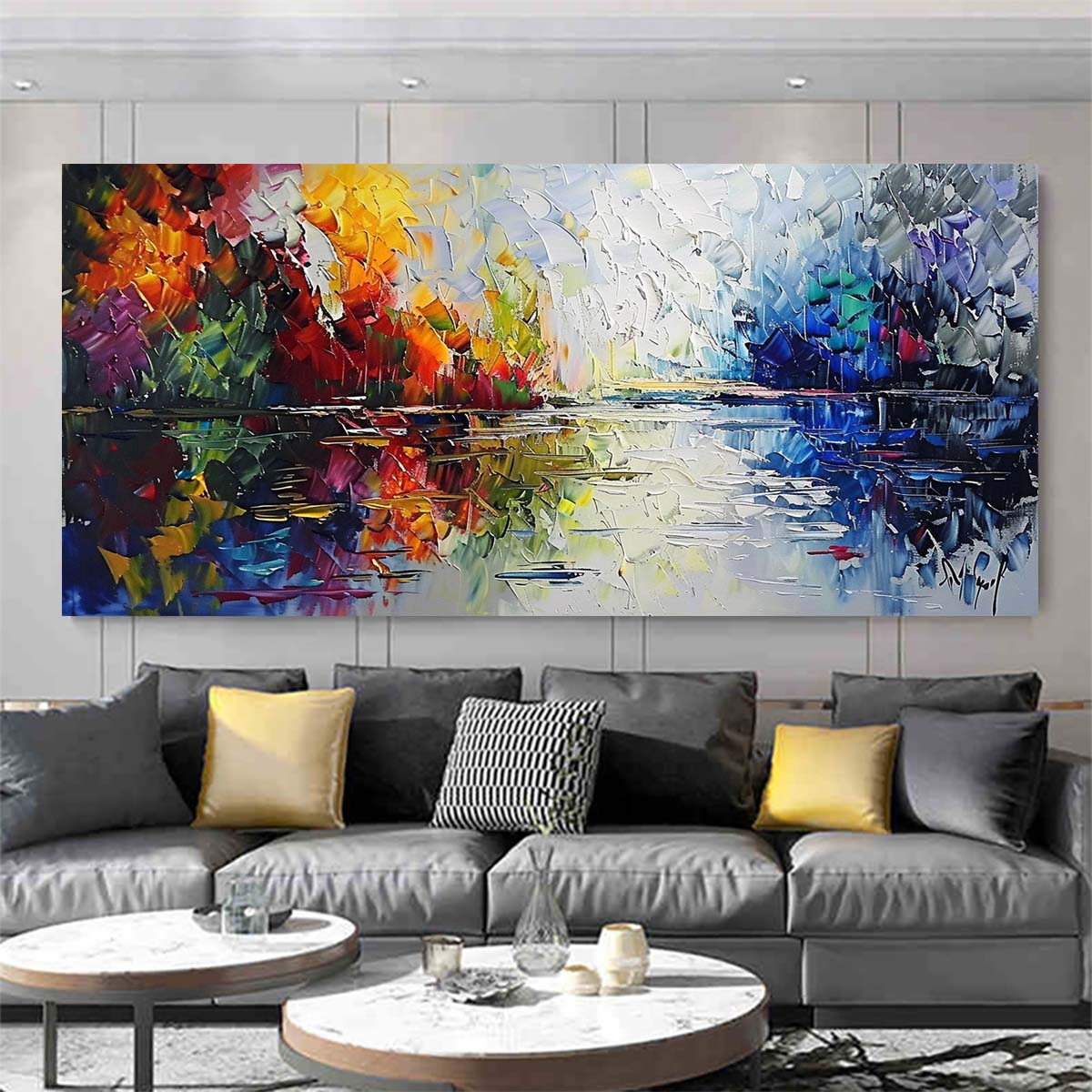 Original creation Landscape Hand painted Oil Painting Canvas Wall Art For Home Living Room Unframed/Rolled #043