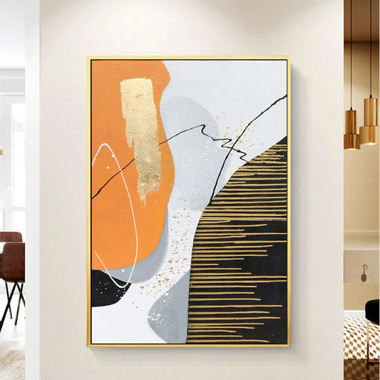 Handmade Abstract Large Color Block Painting Modern wall Art Picture For Living Room Decoration Large,31inx47in,No Frame