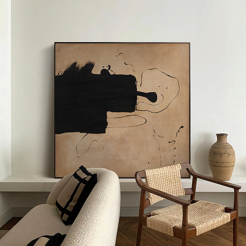 100% Hand Painted Abstract Oil Painting On Canvas Wall Art Minimalist Art Neutral Pictures Painting For Living Room Home Decor31in,No Frame