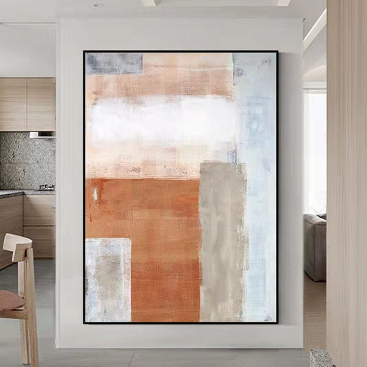 July Pure Hand Painted House Lonely Style Living Room Background Wall Decoration Painting Abstract Light Luxury,31inx47in,No Frame