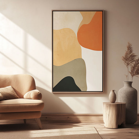 Handpainted Abstract Wall Art Painting Decorative Painting Aisle Corridor Mural Mooring Hanging Painting black orange 31inx47in,No Frame