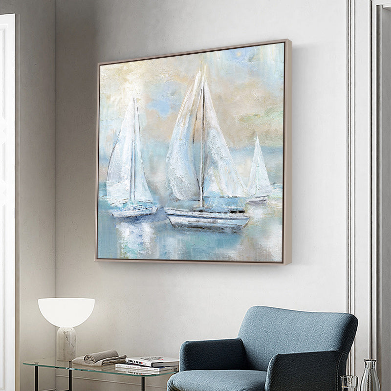 SeaviewSmoothhandpaintedOilPaintingAbstractModernRestaurantIsDecoratedInTheLivingRoomEntrance 31in,No Frame