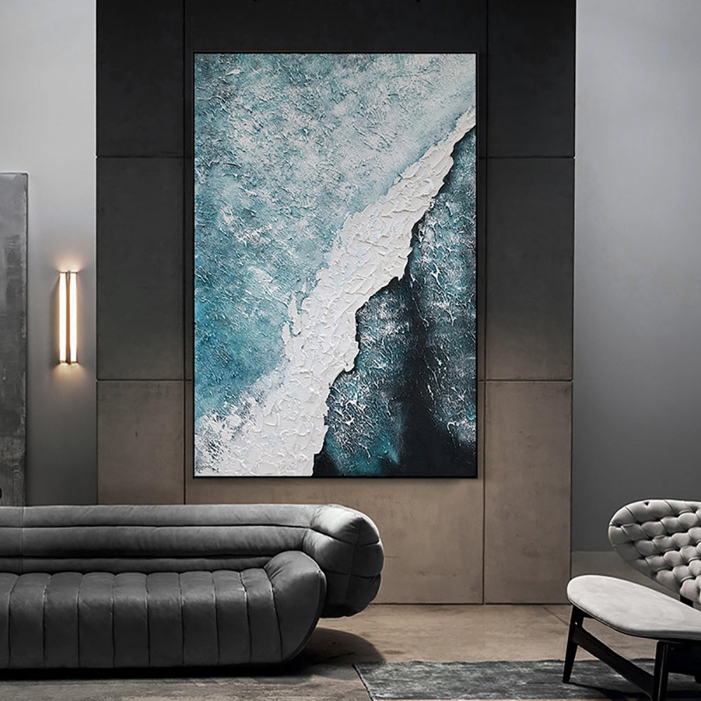 Large Modern Oil Painting Handmade Abstract Canvas Wall Art Thick Texture Acrylic Painting Decorations For Living Room Bedroom,31inx47in,No Frame