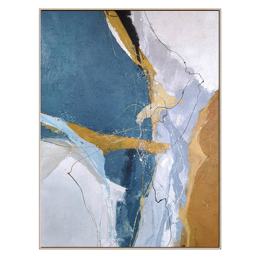 Vertical Large Living Room Modern Home Decoration Abstract Decorative Painting Murals  Handmade Oil Painting on ,31inx47in,No Frame