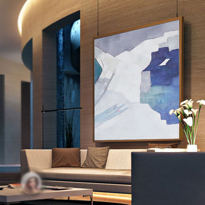Modern Nordic Minimalist Painting Art Painting Purple Blue Bedroom Villa Entrance Paintings Study Theater31in,No Frame